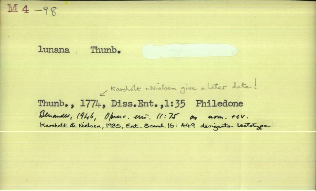 front of card